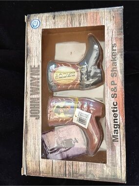 The Duke Boot Salt & Pepper Shakers by Johnny Wayne - Brown & Black